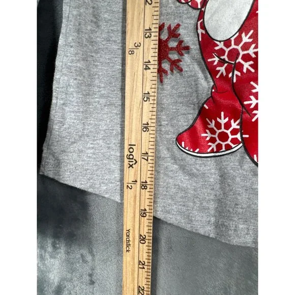 Disney Girls Minnie Mouse Holiday Long Sleeve Shirt Size 12 Gray - Picture 4 of 7
